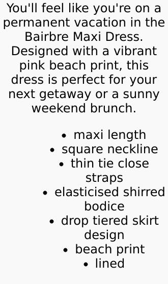 Bairbre Maxi Dress - Pink Beach Print