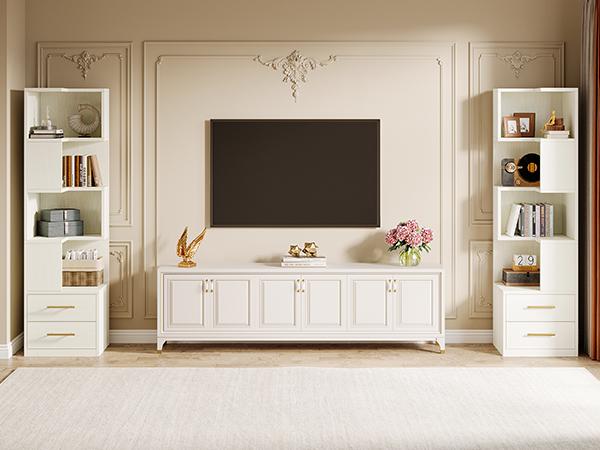 Tribesigns 5-Tier Corner Bookshelf with 2 Drawers, 66.9-Inch Tall, Modern Simple Corner Storage Cabinet Display Rack for Living Room, Home Office