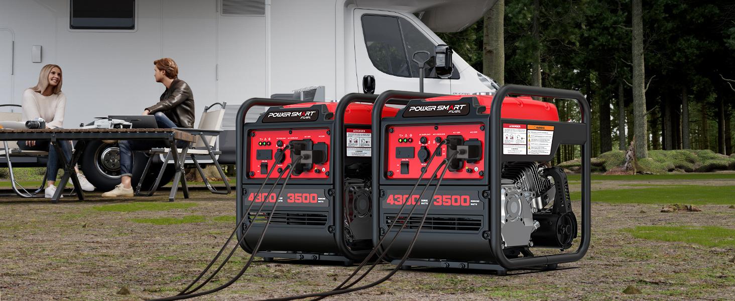 PowerSmart 4300-4500Watt Portable Inverter Generator, Storm Weather, Gas Powered, Low Noise with ECO Mode, RV Ready, Hurricane season, Lightweight and Emergency Backup, Camping, EPA Compliant(DB5041 DL5040C DB5041C)