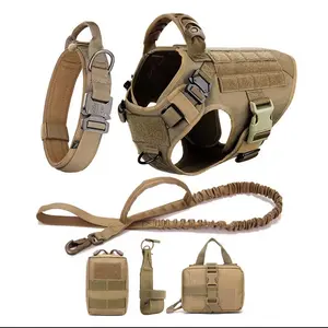 Tactical Dog Harness, Leash, Collar, and Accessories Set