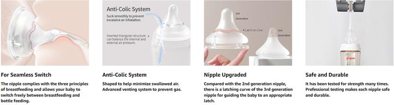 Christmas gift box Pigeon Shatterproof glass baby bottle Feeding Gift Set with Silicone Coating Nurture & Nest Anti-Colic Wide Neck Latch-On Nipple 2 Bottles 5.4/8.1 Oz & 2 Extra Stage 2/4 Nipples for 0-6 Months Christmas gift box Pigeon Shatterproof glass baby bottle Feeding Gift Set with Silicone Coating Nurture & Nest Anti-Colic Wide Neck Latch-On Nipple 2 Bottles 5.4/8.1 Oz & 2 Extra Stage 2/4 Nipples for 0-6 Months