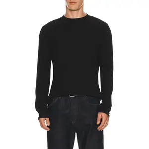 NN07 Clive Waffle Knit Tee in Black