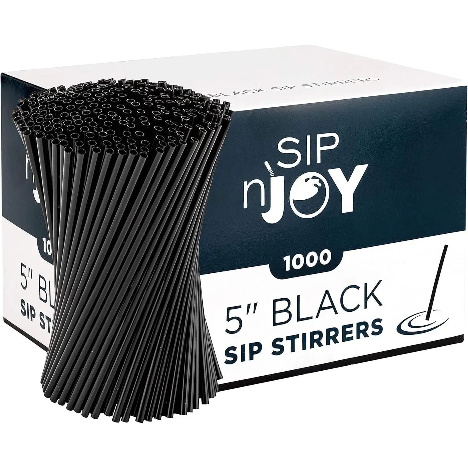 Coffee Stirrers Sticks, Disposable Plastic Drink Stirrer Sticks, 1000 Stirrers, Use It As A Coffee Straws Or A  Mixers (Black, 5-Inch (Pack of 1)