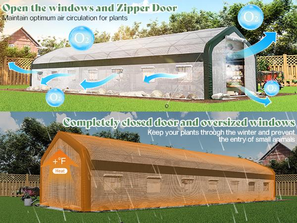 AMERLIFE Tunnel Greenhouse for Outdoors, Heavy Duty Greenhouse kit with Galvanized Steel Frame, Upgraded Swing Door & Premium PE Cover AMERLIFE Tunnel Greenhouse for Outdoors, Heavy Duty Greenhouse kit with Galvanized Steel Frame, Upgraded Swing Door & Premium PE Cover