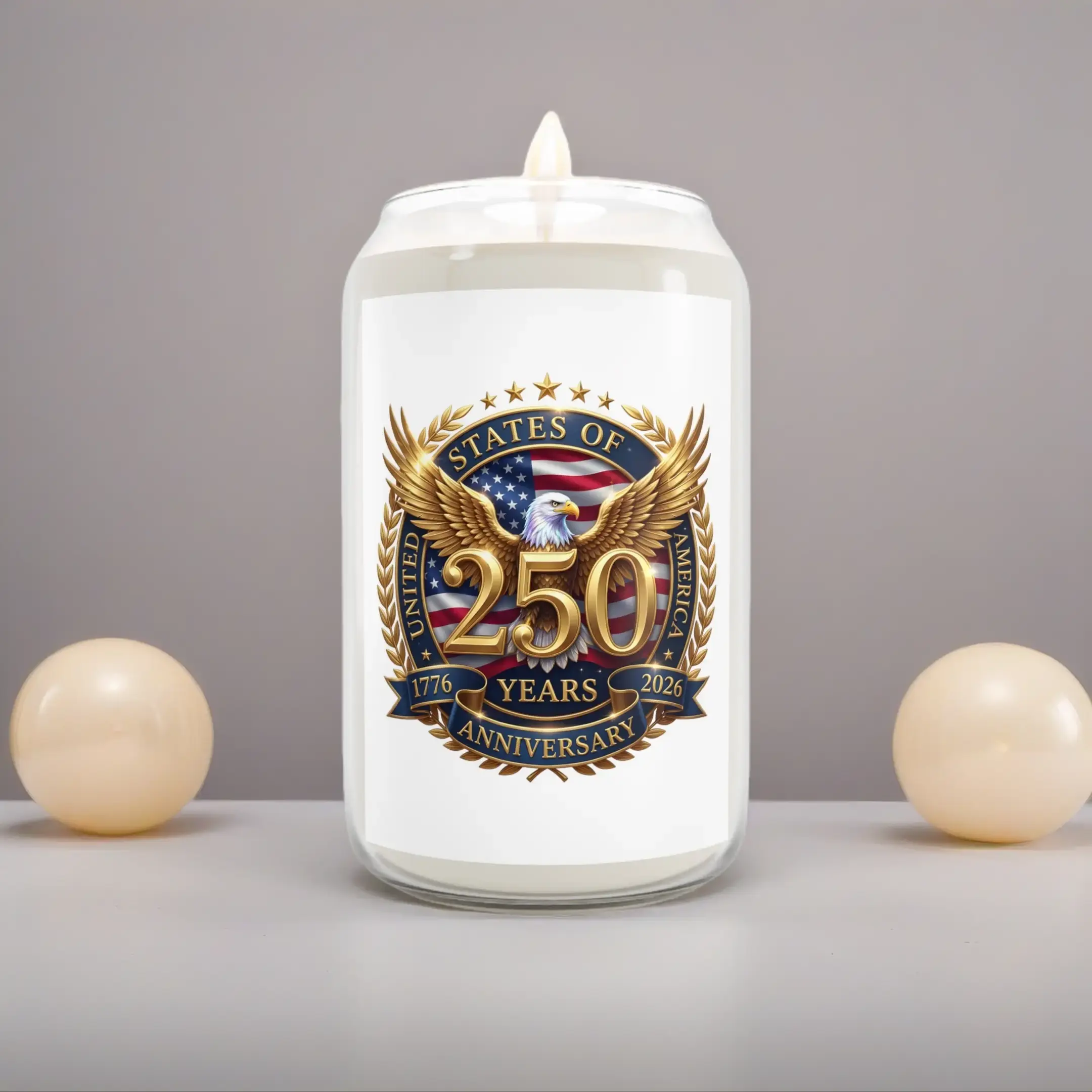 Soy Candle - 250th Anniversary Patriotic Eagle Scented Candle (1776-2026), Home Decor Home Supplies