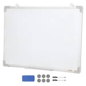 Magnetic Whiteboard Combo: 24x18 Inches Dry Erase Board with Aluminum Frame & 36x24 Inches Calendar Whiteboard, Both Include 1 Magnetic Eraser, 2 Dry Erase Markers, Movable Tray, Suitable for Office, Home, Restaurant, & School