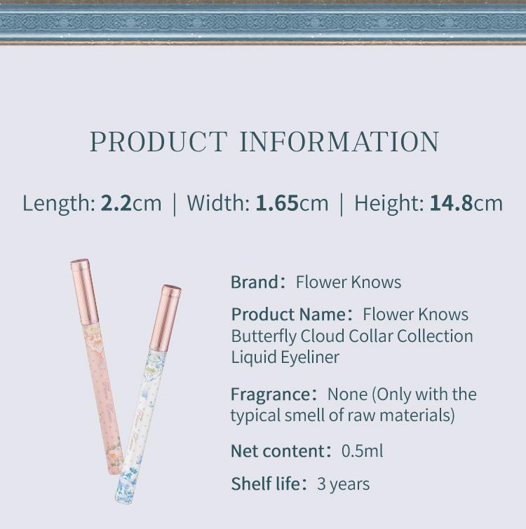 Flower Knows Butterfly Cloud Collar Collection Liquid Eyeliner, Ultra-fine Tip Liquid Eyeliner, Precise Definition, Waterproof, Quick Drying, Smudge Proof, Smooth, Multicolor, All Day Eyeliner Makeup, Summer Makeup Gift, Makeup Beauty Cosmetics