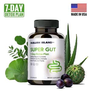 Mellish Island Super Gut 7-Day Detox Plan - Advanced Formula with Senna & Lotus Leaf Extract, 6 Billion Probiotics, 30 Capsules for Digestive Health