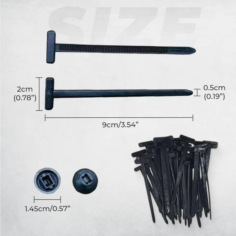 100Pcs Nylon Universal Cable Tie Buckle, HeavyDuty Self-Locking Nylon Zip Ties Holder, Multipurpose Plastic Cable Ties Tool for Car DailyRepair Wire