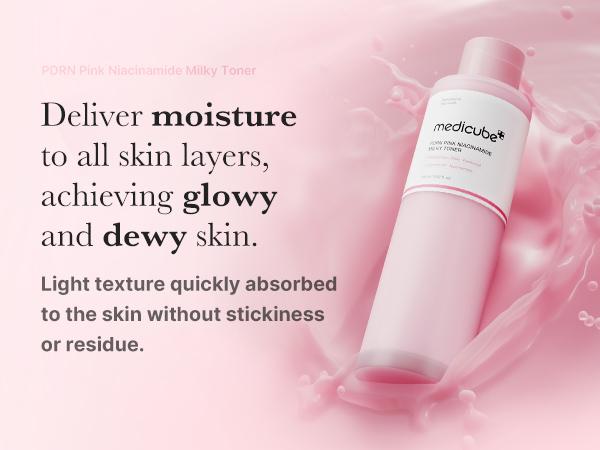 [medicube] PDRN Pink Niacinamide Milky Toner for Hydrating, Moisturizing, Soothing, Ceramide, Peptide, Glass Glow Skin, Korean Skincare