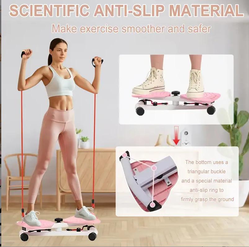 Waist Twister Machine with Resistance Band ABS Core Exercise Equipment Home Training Ab Workout Machine Twisting Home Trainer