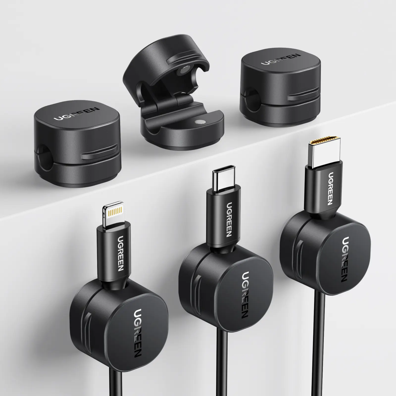 UGREEN Cable Organizer Clips, Adhesive Cable Management - 6/9/12 Pack Strong Magnetic Cord Holder for Desk to Keep Phone Charging Cables, Computer Cords, and Various Cord Organized for Nightstand, Black,DealsForYouDays