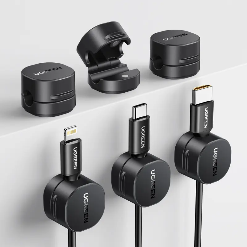 UGREEN Cable Organizer Clips, Adhesive Cable Management - 6/9/12 Pack Strong Magnetic Cord Holder for Desk to Keep Phone Charging Cables, Computer Cords, and Various Cord Organized for Nightstand, Black,DealsForYouDays