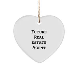 Funny Real Estate Agent Gifts for Future Real Estate Agent - Heart Ornament with Inspirational Quote - Gifts from Friends for Real Estate Agent Men