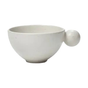 NEOFLAM Better Finger Planet Bowl - Korean Ceramic Small Bowl for Cereal, Fruit, Breakfast - White 13.1x10.2x6cm
