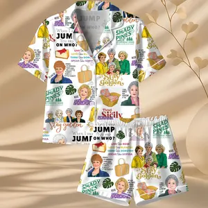 Golden Girls Pajama Set, Stay Golden Sleepwear, Shady Pines Pajamas, Funny TV Show PJs, Cozy Gift for Mom, Grandma Gift