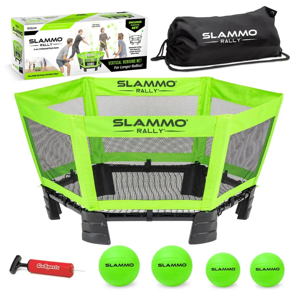 GoSports Slammo Rally Roundnet Game Set - Volleyball Style Game with Longer Rallies, Play-Ready, Action-Packed, Portable Rebound Net