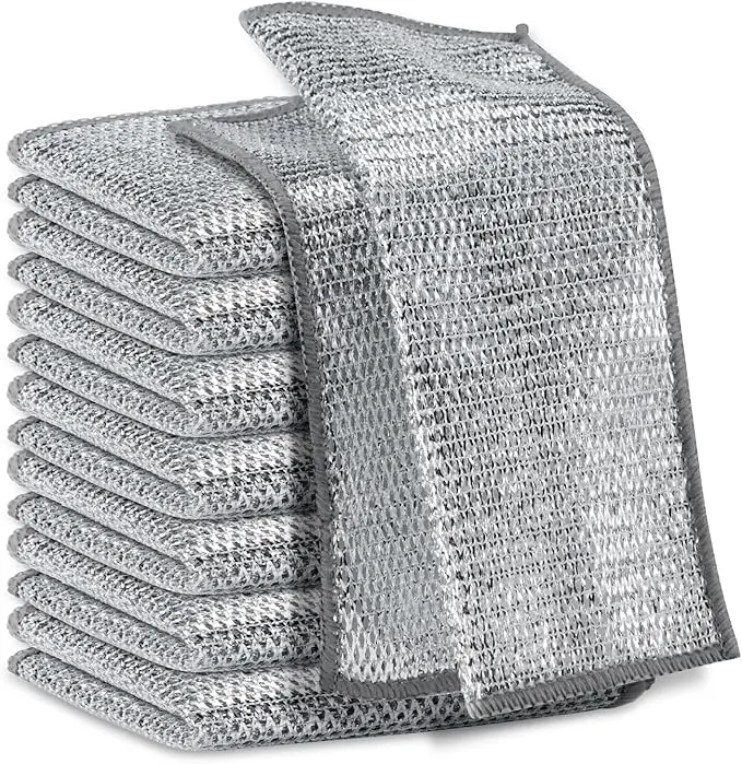 10-30 Counts Non Scratch WireDishcloth Multipurpose Wire Dishwashing RagMetal Scrubbers for for Wet and Dry Cleaning2-Layer Kitchen Cleaning Cloth Cleaning Tool, Reusable Wire Cleaning Cloths forKitchen, Sinks,Pots,Pans and Utensils