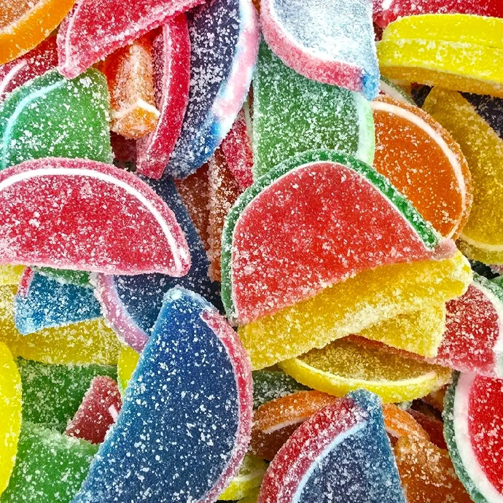 Eshopx Assorted Boston Mix Fruit Slices - Fresh Delicious Wrapped Sweet Sugar Sanded Orange Lime Watermelon Cherry Blue Raspberry Lemon Slices