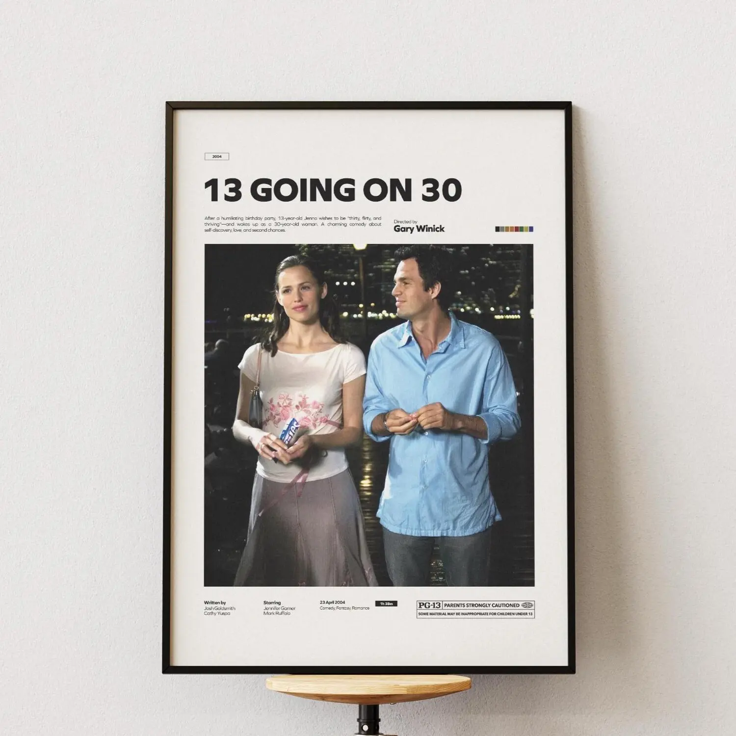 13 Going on 30 Poster, Jennifer Garner Poster, Mark Ruffalo Poster, Gary Winick Film Poster, 13 Going on 30 Print, Romance Movie Wall Art
