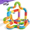 Klickrail Plastic Electric Model Train Set - Flexible Track Pieces, Gravity-Defying 3D Embedded Layouts, Motorized Car, DIY STEM Toy for Open-Ended Play, Kid Stuff for Boys, Little Boy Christmas Gifts