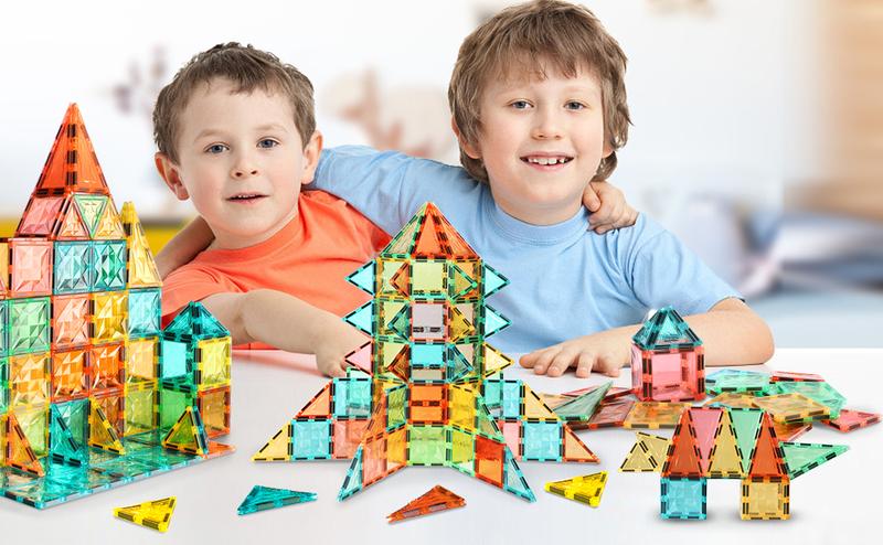 32PCS Magnetic Tiles, Magnetic Tiles Kids Toys Magnet Toys for Toddler Magnetic Blocks Building Toys Preschool STEM Learning Sensory Montessori Toys for 3+ Year Old Boys and Girls, Safe Creativity Toddler Kids Toys, Christmas Toys Gift birthday gift