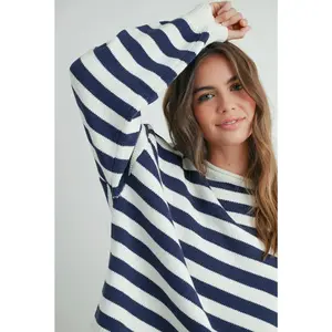 Coastal Stripe Sweater - Navy & Ivory