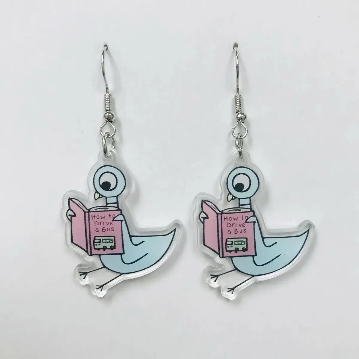 Pigeon earrings how to read a book kids gift