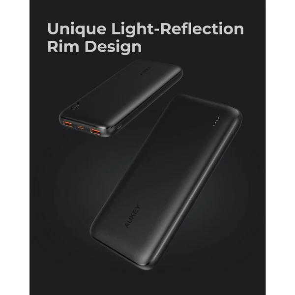 AUKEY  10000mAh 18W PB-N73S PD USB C Portable Charger Black Fast Charging USB Type-C USB 3.0 Micro USB Accessories Phone