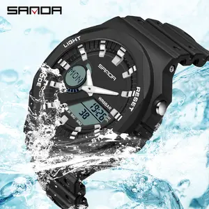 Unisex Multi-Function Outdoor Sports Watch, Waterproof Dual Display Wristwatch with Luminous, Calendar and Multiple Alarms for All Occasions tiktokshopspringglowup