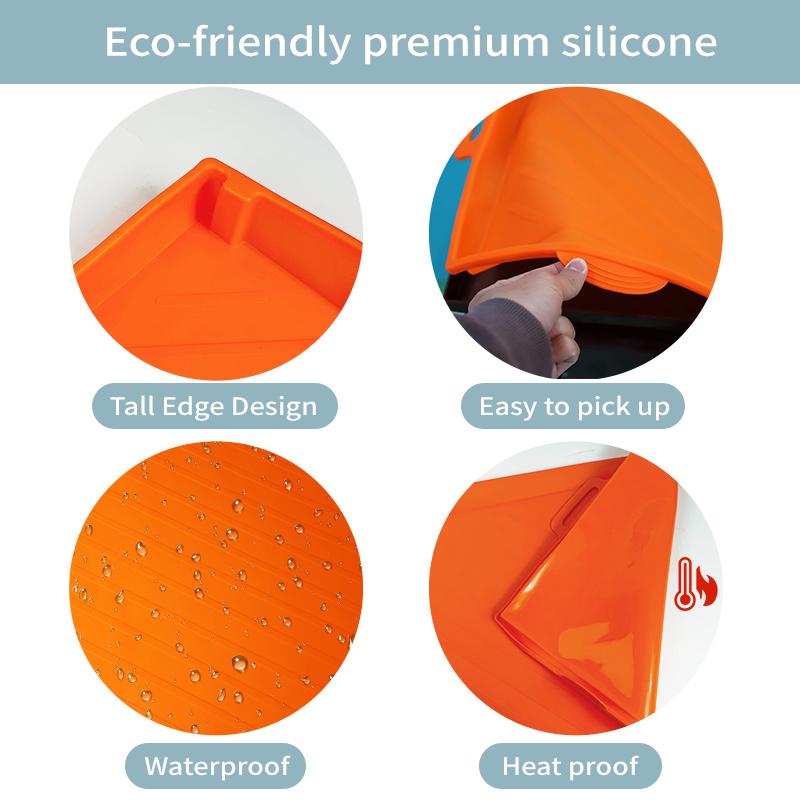 TRZZ 22IN 28IN 36IN Food-Grade Silicone Griddle Cover Mat for Blackstone Grills Heat-Resistant Anti-Slip Easy Clean Durable Outdoor Cooking Utensils Kitchen Dinnerware Sets with Free Baking Mat