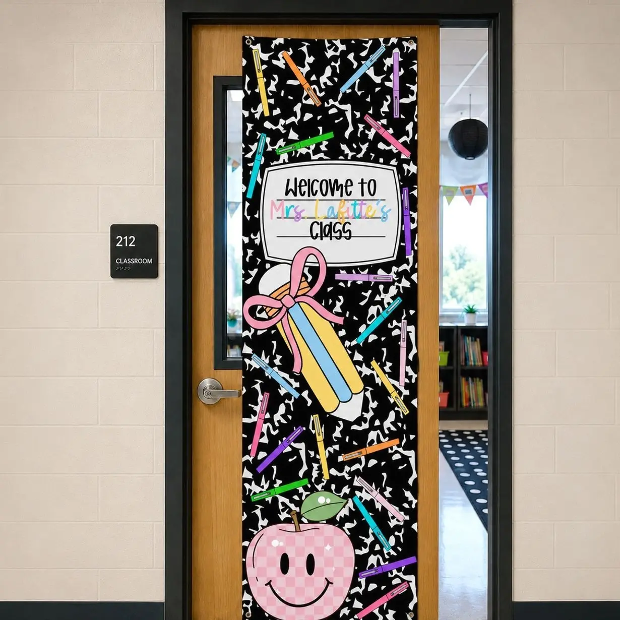 Back to School 2026 - Classroom Door Banner | Composition Notebook Teacher Door Decor