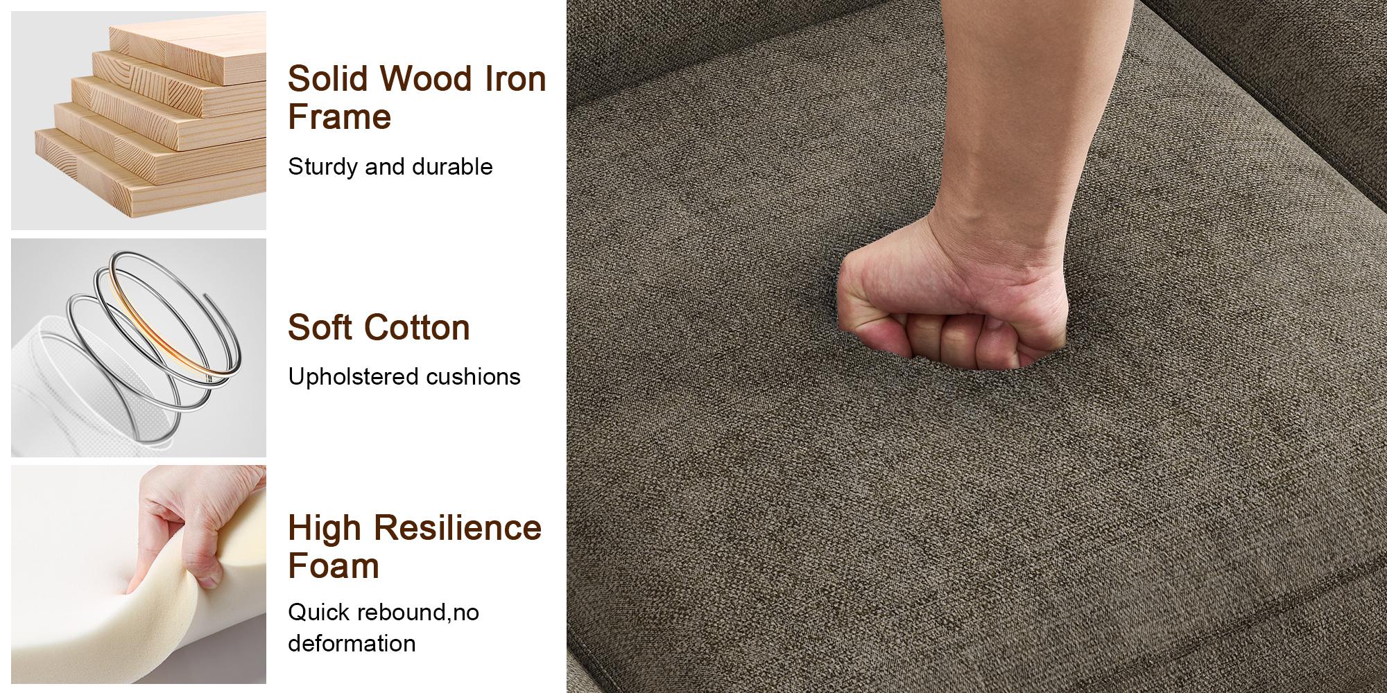 【SPOTLIGHT DAY】ONBRILL 90 Inch Nailhead Trim Couch for Living Room, 23 Inch Deep Seat Rolled Arm Sofa, Comfy Upholstered 3 Seater Chenille Couch w/Wooden Leg, Large Traditional Sofa for Farmhouse