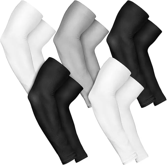 5 Pairs Arm Sleeves for Men Women, UV Sun Protection Compression Tattoo Sleeve Cover Up for Basketball Volleyball