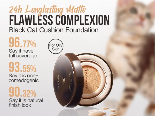 CARSLAN Lasting Air Cushion Cream Face Foundation Makeup, Lightweight, Medium to Full Coverage, Semi-Matte, Long-Lasting Oil Control/Moisturizing Finish Foundation (Refill Included)