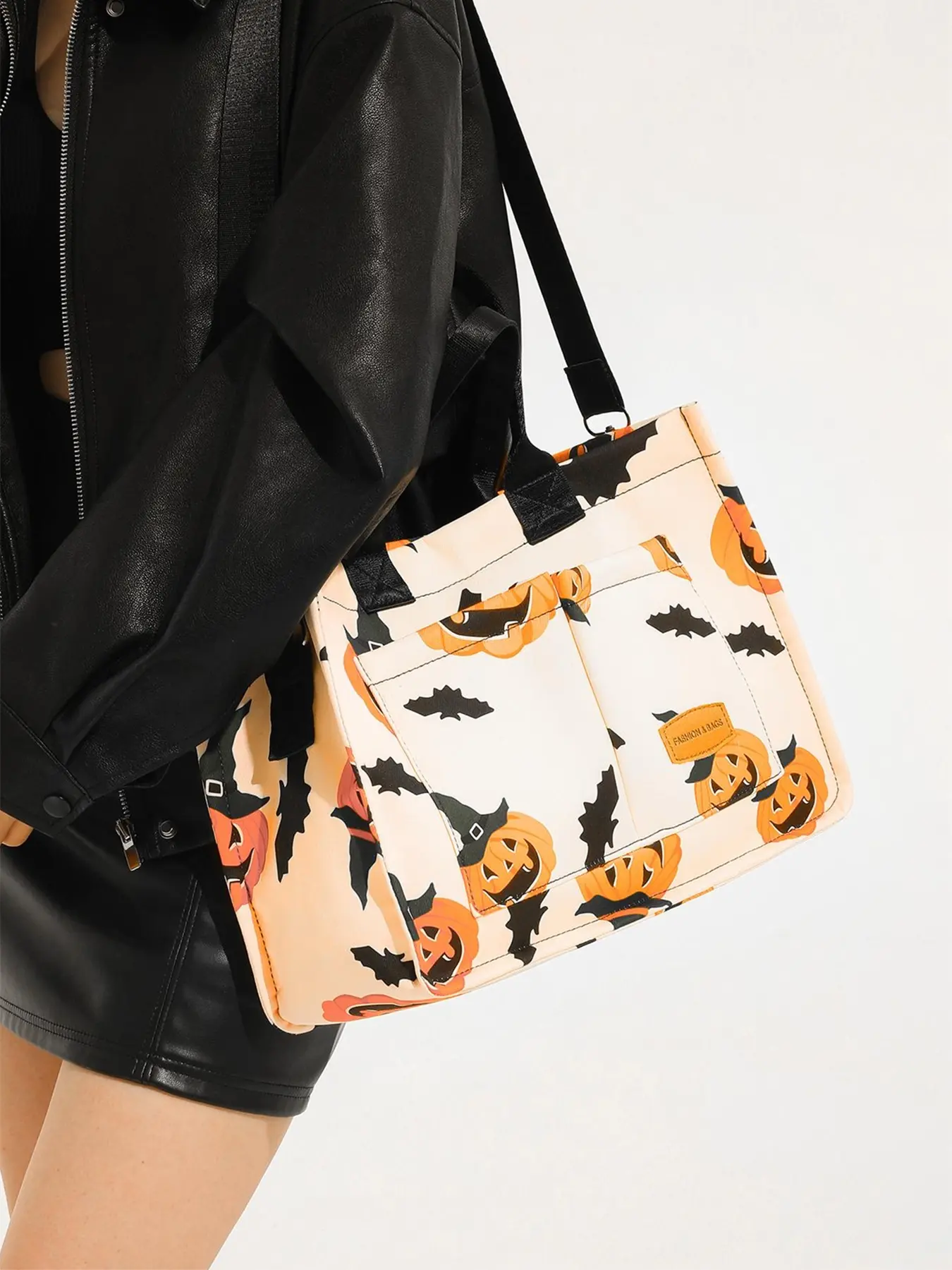Halloween banquet backpack, pumpkin patterned women's crossbody bag, Halloween backpack, minimalist women's casual bag, suitable for holiday use women's bags, Fall Purse, Crossbody shoulder handbag