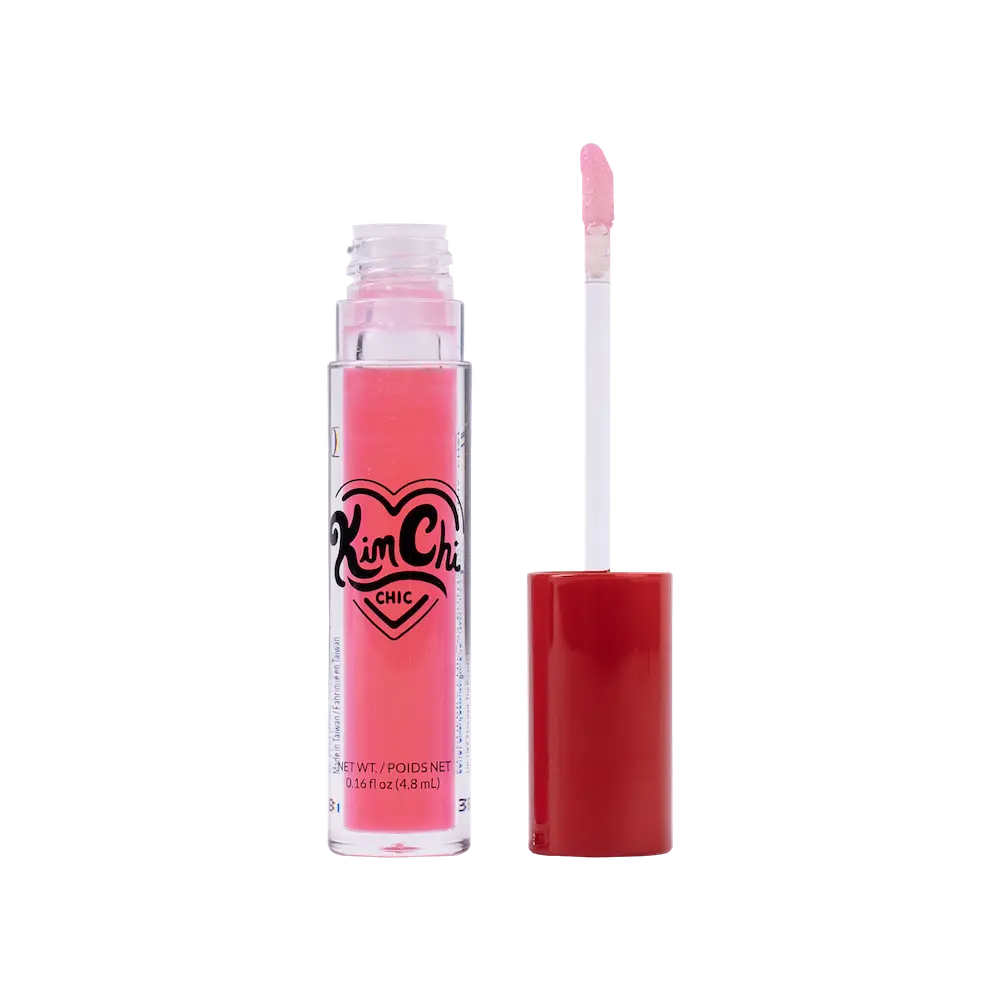 KimChi Chic Beauty Cherry Chic Lip Gloss with Jojoba for Nourishing & Glossy Lips, Cosmetic Lipstick & Lip Care Makeup Scent Sunflower Oil