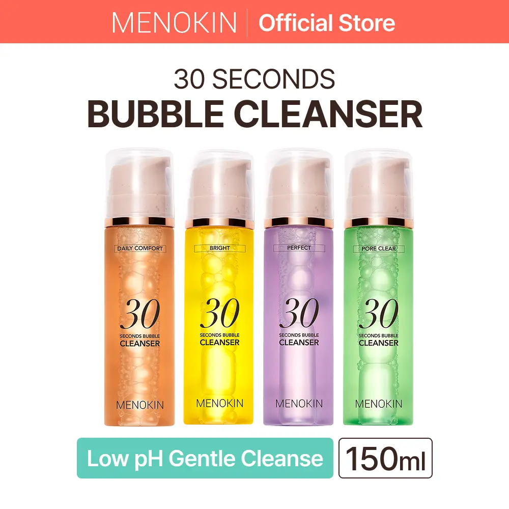 [MENOKIN] 30 Seconds Bubble Cleanser, Low pH Gentle Face Wash for Deep Pore Cleansing, Hydrating Non-Stripping Foaming Cleanser, Blackhead & Pore Care, Barrier-Friendly Korean Skincare, 5.07 fl oz #DealsForYouDays