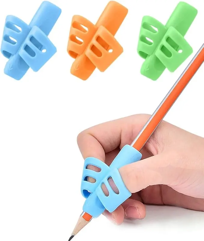 Pencil Grips - Office Stationery Supplies, Soft Plastic Butterfly-Shape Study Tool for Handwriting Posture Correction, Thumb Grip Writing Aids for Kids with Small Hands & Special Needs Students