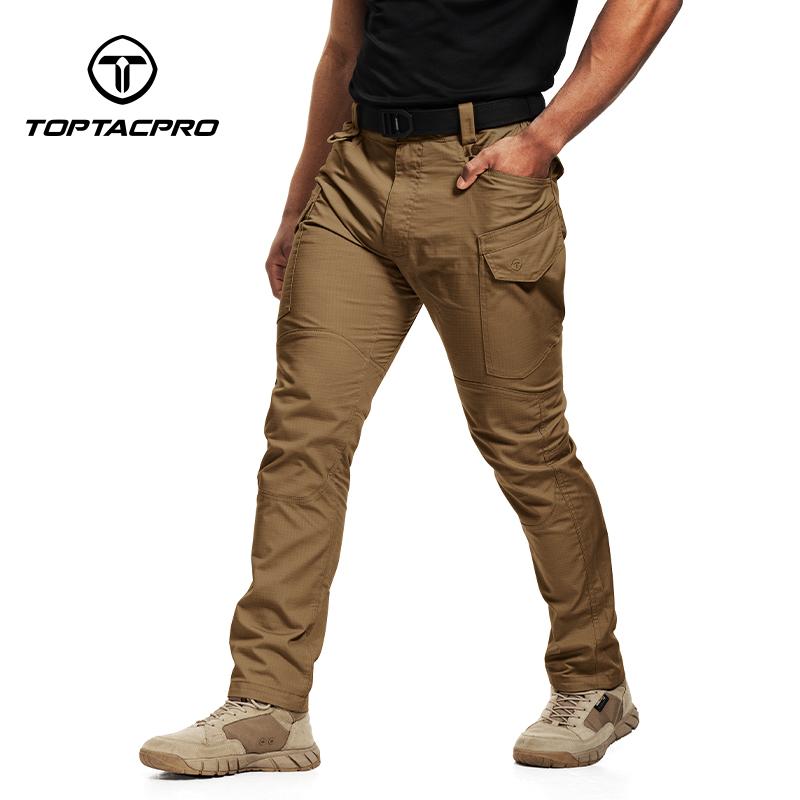 TOPTACPRO Men's Tactica Cargo Pants Elastic Ripstop Pants Soft Fabric EDC Work Sport Pants Sweatpantsmen 8202