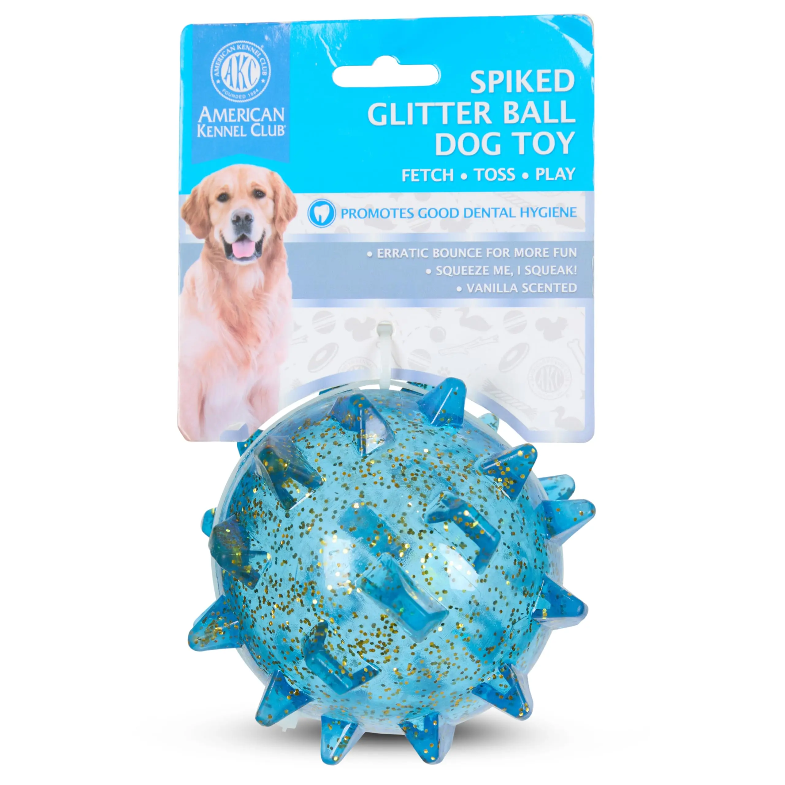 Vanilla Scented Spiked Glitter Ball Dog Toy(Pack of 2)