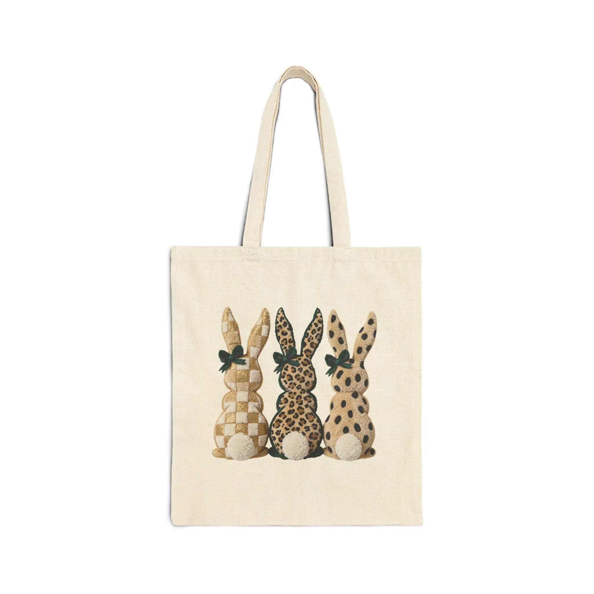 Animal Print Bunnies Tote Bag Easter Gift Easter Bunny Tote Bag Cute Bunny Tote Bag Cute Easter Tote Bag Cotton Canvas Tote Bag Reusable Tote Bag Shopping Tote Bag