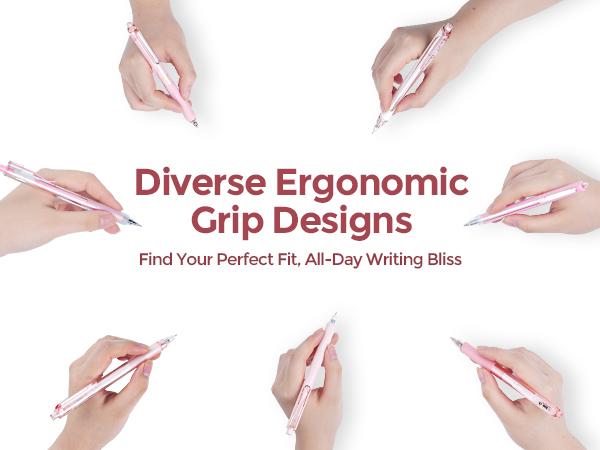 Nicpro 13Pack Pastel Gel Ink Pen Set with Case, Cute Retractable 0.5mm Fine Point Pen, 12 Pink Pens Black Ink with 1 Highlighter, Aesthetic Pens for Student Note Taking,Writing,Office Supplies (Pink)