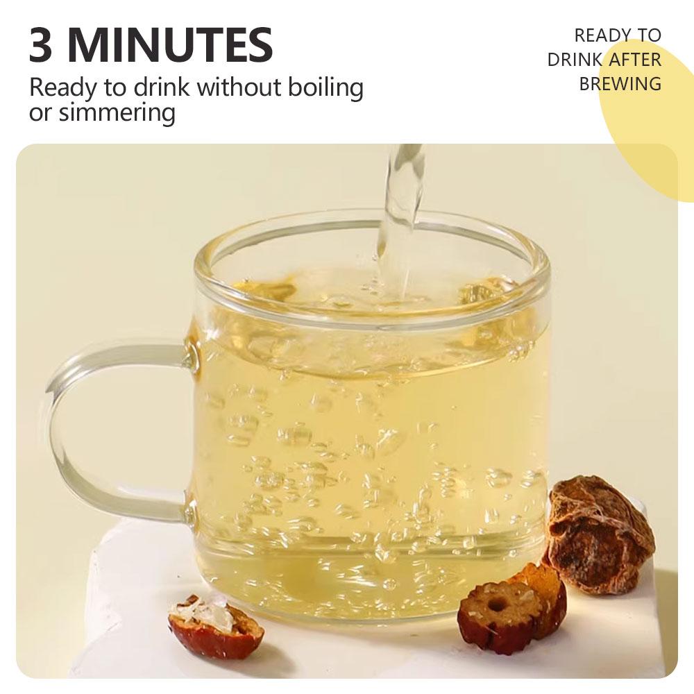 BOGO Cough-relieving Tea Big Pear Tea 3pcs Big Pear 2 Cartons (1Carton 152g 19g×8pack)×2 Caffeine Free Individual Packaging With Goji Berry Red Dates Lily Snow Fungus Pear And Rock Candy With Forest Thermos