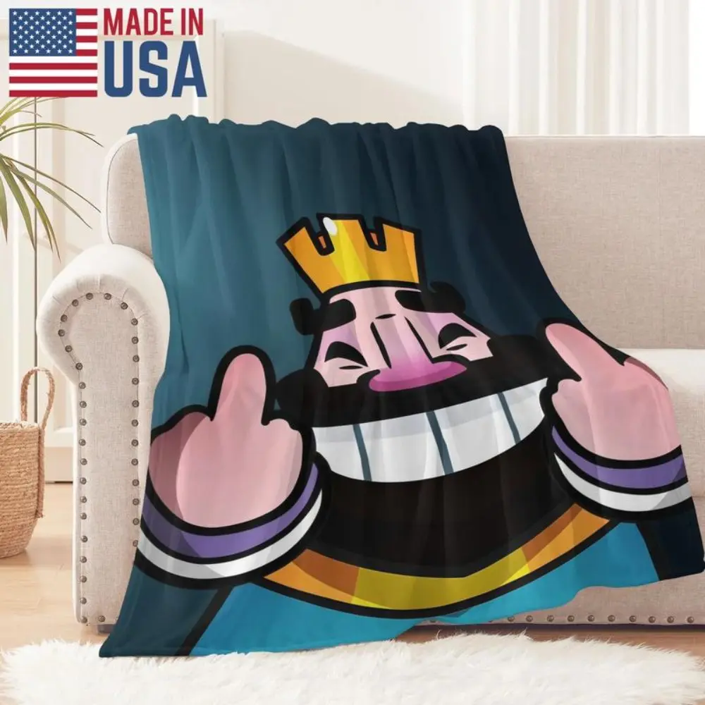 Clash Royale Flannel Throw Blanket - Soft Warm Plush Home Decor Blanket, 80x60 in, for Sofa Bed - Cozy Christmas Gift for Fans, Throw Blankets
