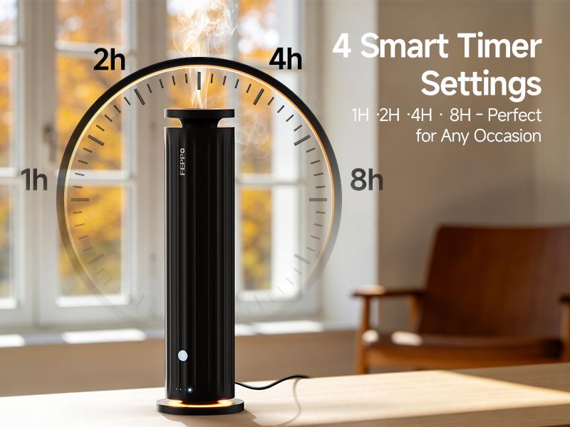 FEPPO Waterless Diffuser - Cold Air Waterless Essential Oil Diffuser Starter Kit with 5x20mL Hotel Scent Oils, Quiet Smart Scent Diffuser, 6 Intensity, Timer, 1000 Sq. Ft for Home, Office, Hotel, Yoga,back to school,back to school haul