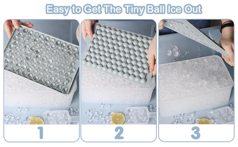 WIBIMEN 4 Pack Mini Ice Cube Trays – Easy Release Small Ice Trays for Drinks, Coffee & Juice (104x4 PCS) with Ice Bin & Scoop Food Containers