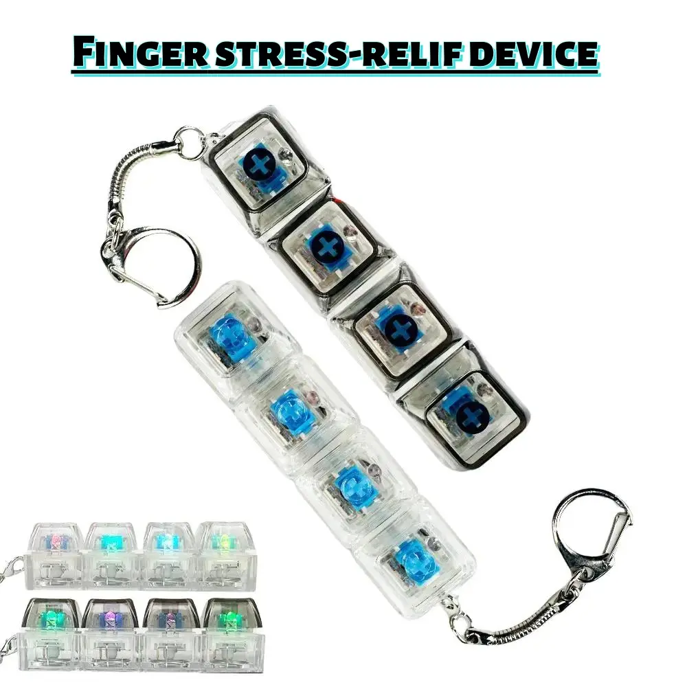 JAJOIITOY Pocket Sensory Fidget Toy - Finger Mechanical Keyboard Clicker, Stress Relief Tools Keychain, Everyday Carry Sensory Stress Reliever Accessory