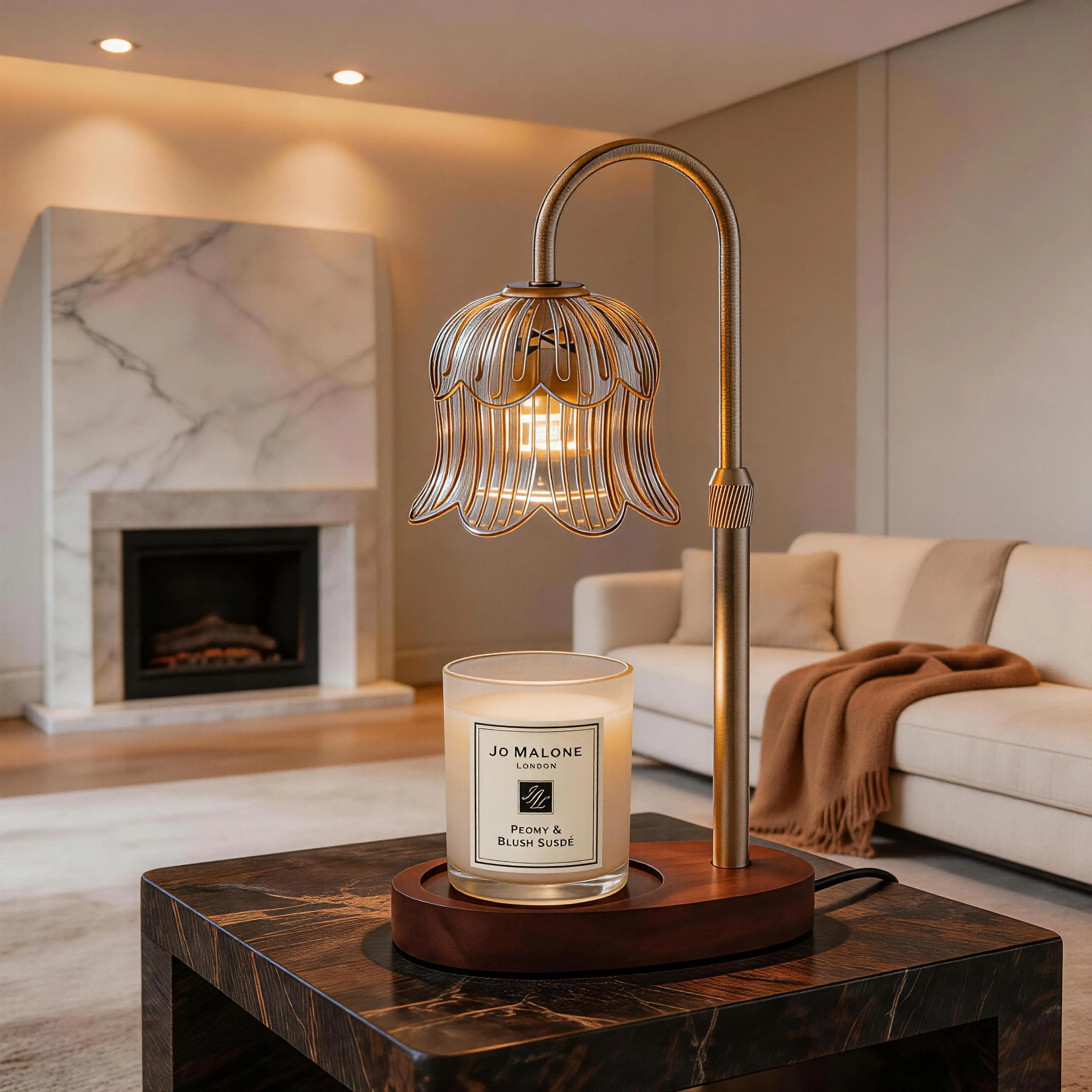 Flower-shaped candle warm light strip with timer function: aromatherapy candle heating light, unique glass lamp, adjustable height, suitable for bedroom decor; birthday gift, gifts for her and him, TikTok store spring/summer celebrations Home Decoration