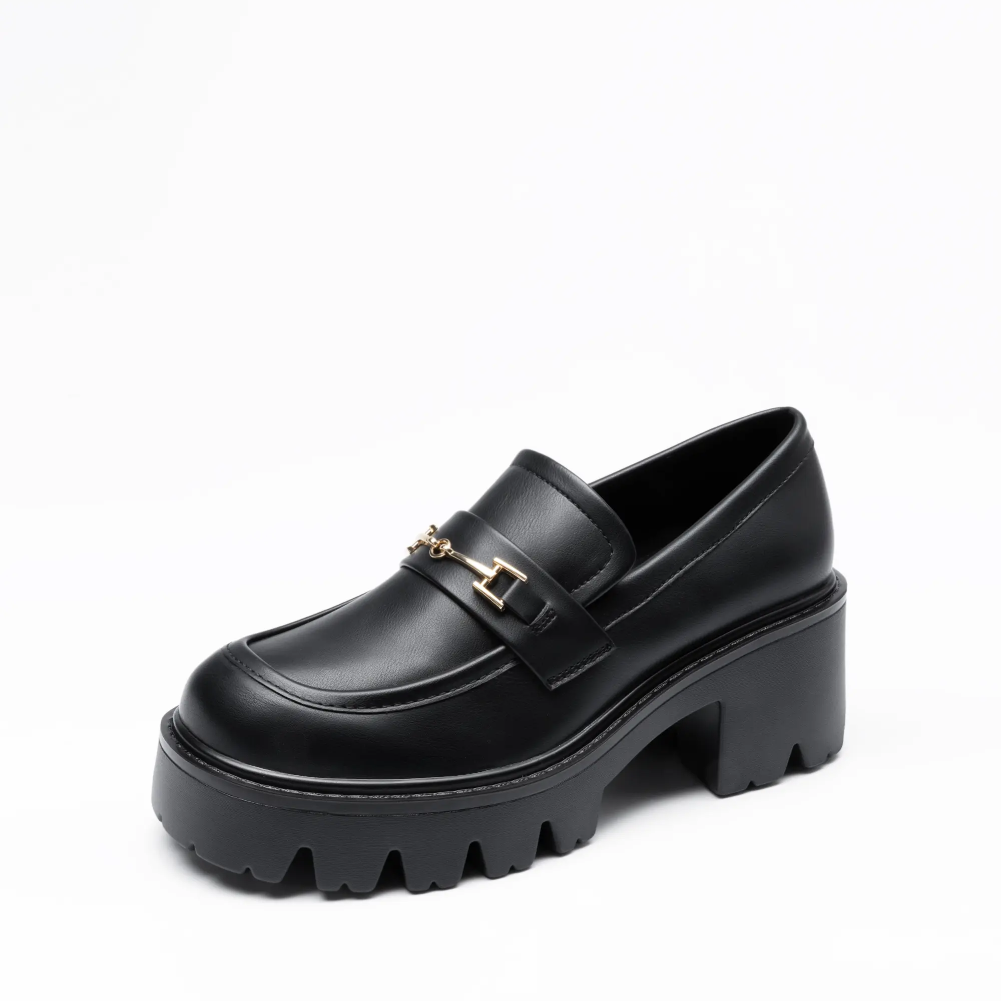 Dream Pairs Loafers for Women, Chunky Platform Heeled Slip On Shoes in Faux Leather with Chain Detail and Lug Sole, Women's Shoes, Chunky Shoes,shoes for back to school,back to school shoes
